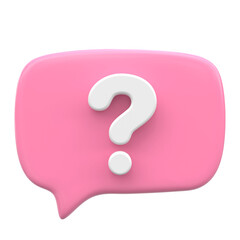 Question mark sign icon. Live chat. 3D icon.