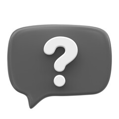 Question mark sign icon. Live chat. 3D icon.