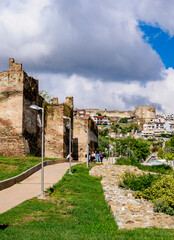 Fototapeta na wymiar Walls of Ano Poli, the Upper Town, Thessaloniki, Central Macedonia, Greece