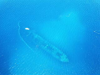 Famous wreck ship Fujikawa maru in Truk lagoon.