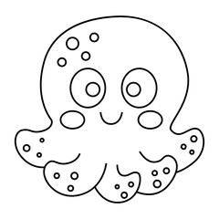 Outlined octopus icon.