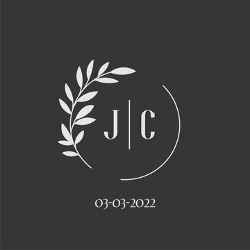Initial letter JC wedding monogram logo design inspiration