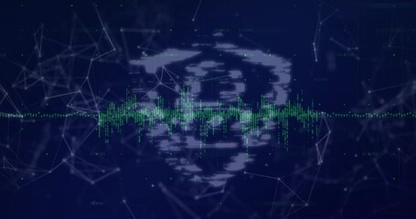 Globe of network of connections snowflakes and mathematical equations - Powered by Adobe