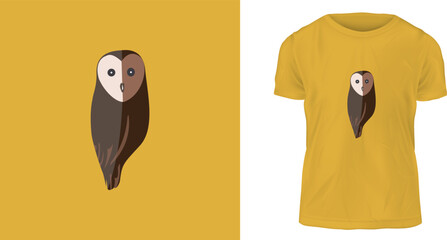 t-shirt design concept, Paper cut owl illustration