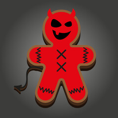 Creep it Real - Halloween Voodoo doll gingerbread man labels design.Halloween dessert. Trick or treat