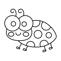 Funny ladybug cartoon line
