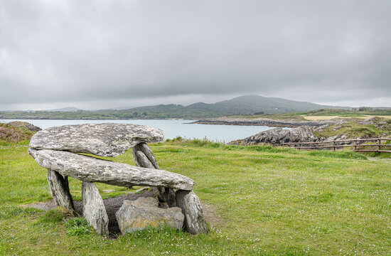 Altar Wedge Tomb gallery grave in the village of Schull, County Cork, Ireland