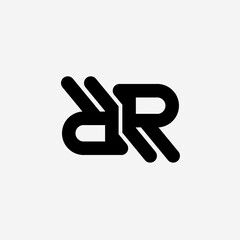 Initial letter RR moogram logo template design