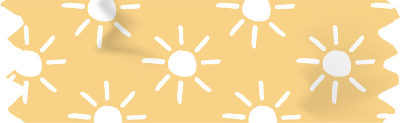 Drawn cute yellow washi tape