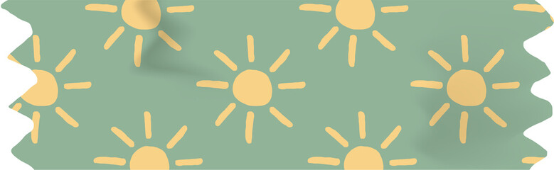 Drawn cute green washi tape