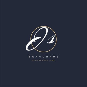 Initial letter JS logo monogram feminine style with circle line design ideas