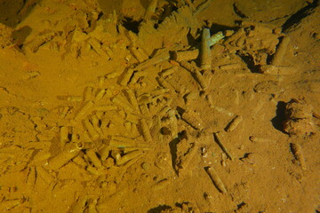 Famous wreck ship Fujikawa maru in Truk lagoon.