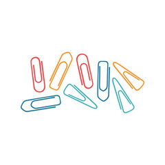 Obraz premium Colored paperclips illustration. School supply flat design. Office element - stationery and school supply. Back to school. Paper clips for notes icon.