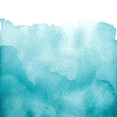 Square hand drawn watercolor wash vibrant blue teal background