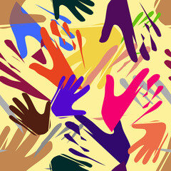 Seamless pattern with stylized palms