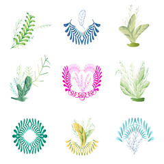 New collection logo banner icon leave wreath graphic design for docorative background wallpaper backdrop vector illustration