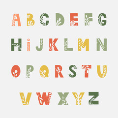 Vector colorful flower font. Check my portfolio for other letters