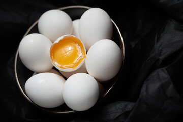 eggs on a black background