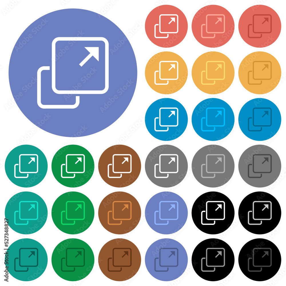 Poster extend element outline round flat multi colored icons