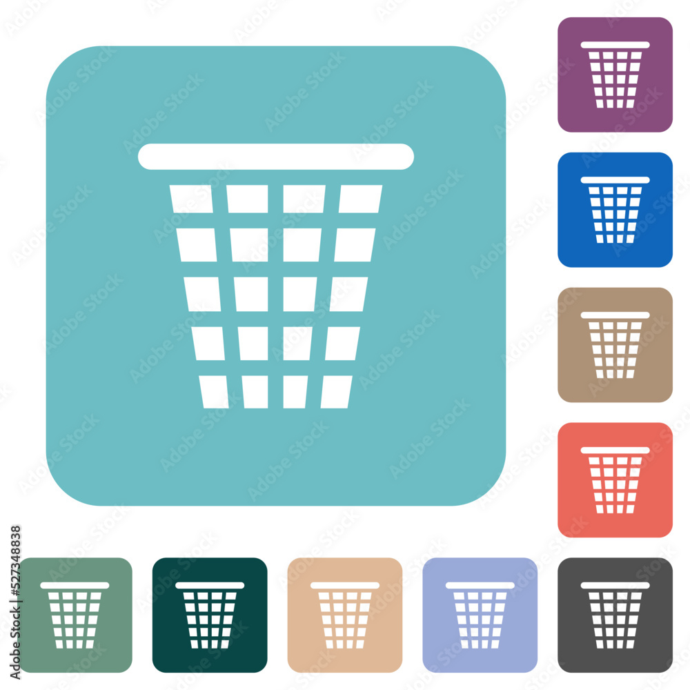 Aufkleber single empty wide trash solid rounded square flat icons