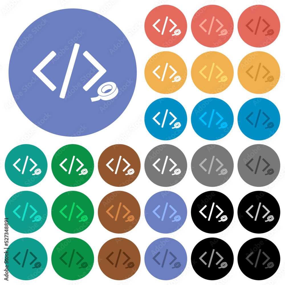 Poster software patch round flat multi colored icons