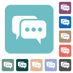 Two rounded square active chat bubbles solid rounded square flat icons