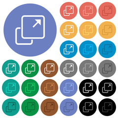 Extend element outline round flat multi colored icons