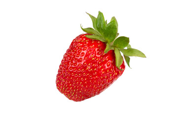 Delicious fresh red strawberries isolated on white. Beautiful berry.