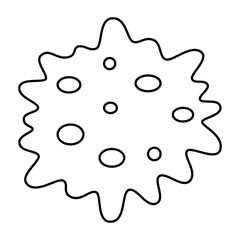 Virus or bacteria icon in thin line style