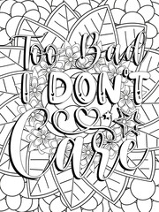 Funny-Quotes Coloring pages. Coloring page for adults and kids. Vector Illustration.