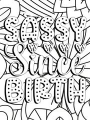 Funny-Quotes Coloring pages. Coloring page for adults and kids. Vector Illustration.