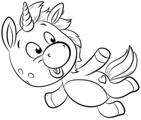 Niedliches fliegendes Einhorn - Vektor Illustration