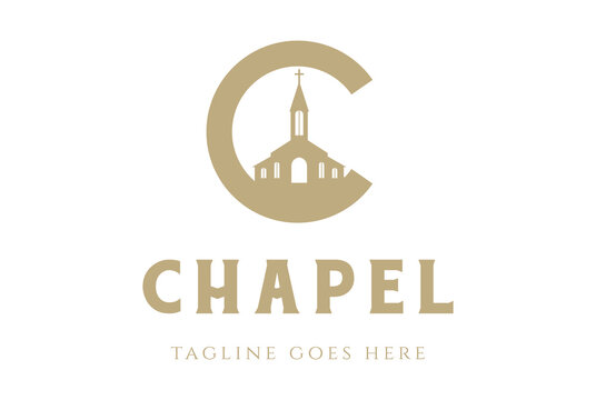 Simple Minimalist Initial Letter C for Christian Church Chapel Logo Design