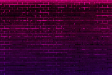 Fototapeta na wymiar brickwall texture with neon light 
