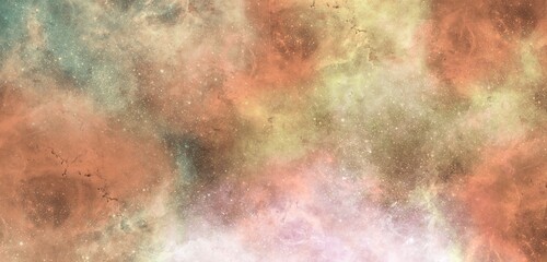 Shades of orange lemon galaxy nebula art background