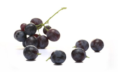 Dark grapes, isolated on white background