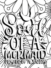 Funny-Quotes Coloring pages. Coloring page for adults and kids. Vector Illustration.