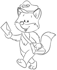 Ein niedlicher Fuchs als Briefträger