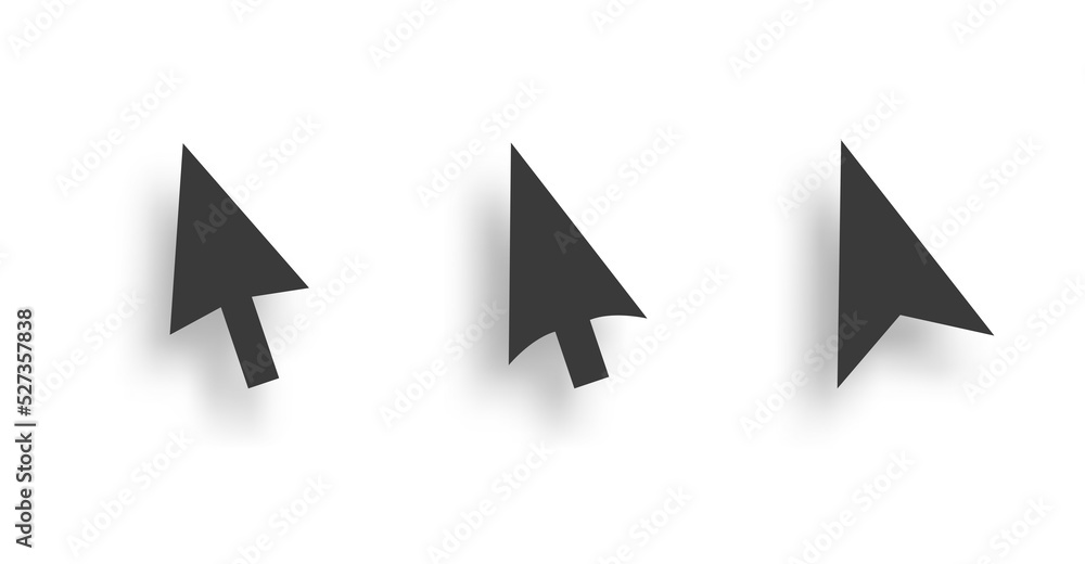Poster Vector computer arrows set isolated on white background. realistic 3d vector
