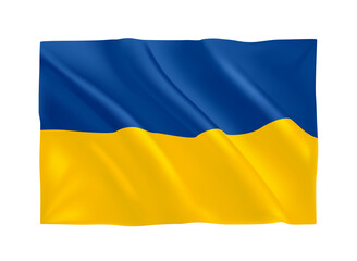 Blue and yellow waving flag of Ukraine