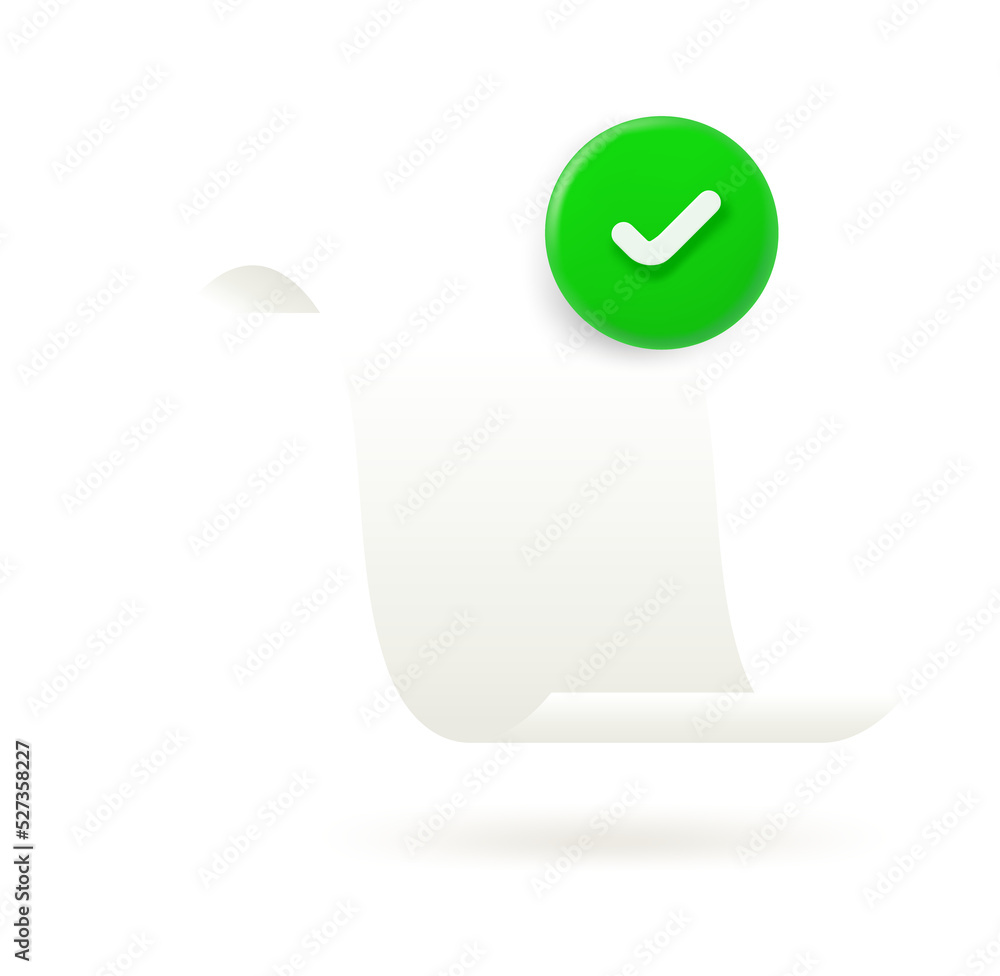 Poster paper sheet icon with checkmark.