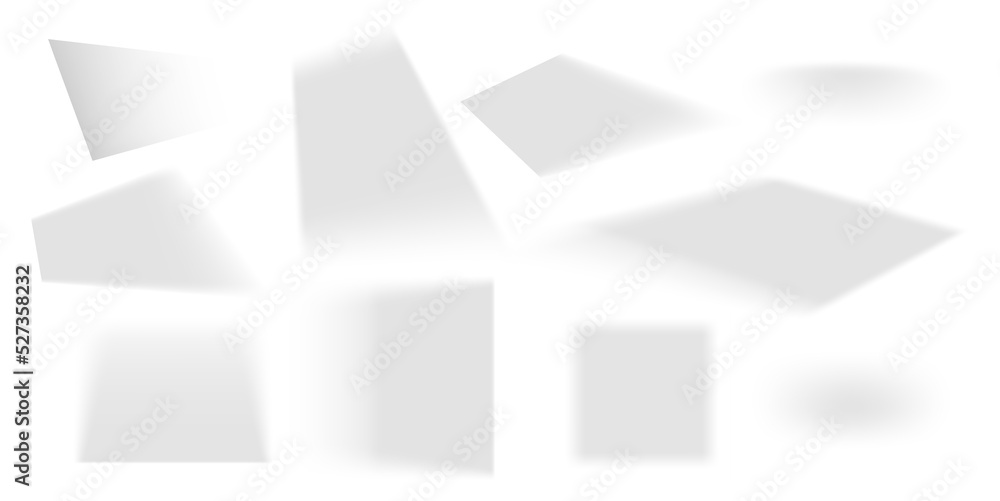 Poster realistic shadows collection on transparent background.