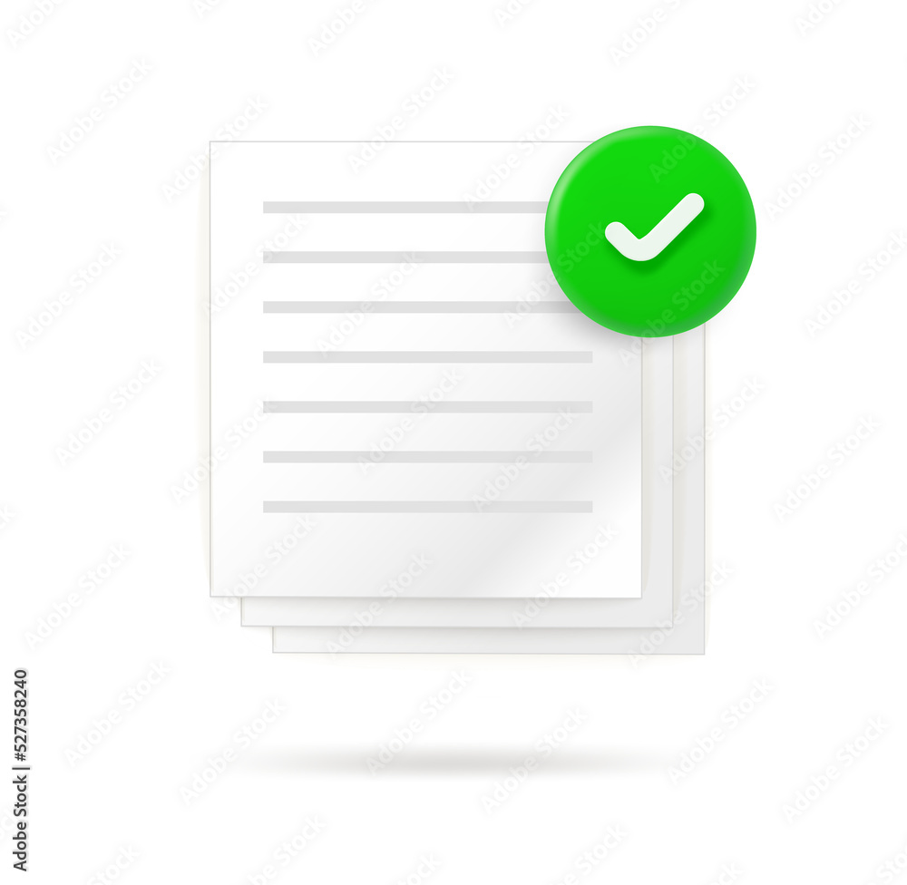 Poster Paper sheet icon with checkmark.