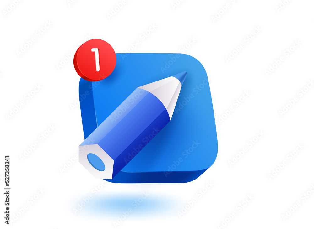 Aufkleber mobile application icon with notification