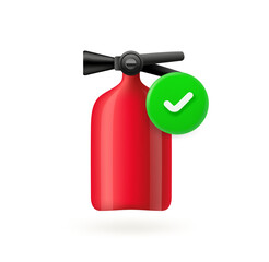 fire extinguisher icon with checkmark