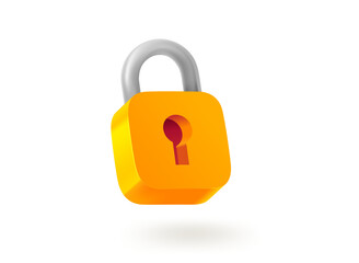 Yellow padlock. Safety concept