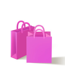 Two shopping bags on a wood parquet.