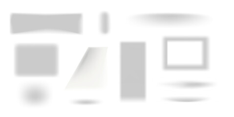 Realistic Shadows collection on transparent background.