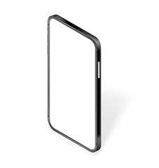 Modern metal cover smartphone with blank screen 