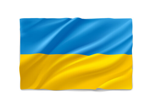 Blue and yellow waving flag of Ukraine
